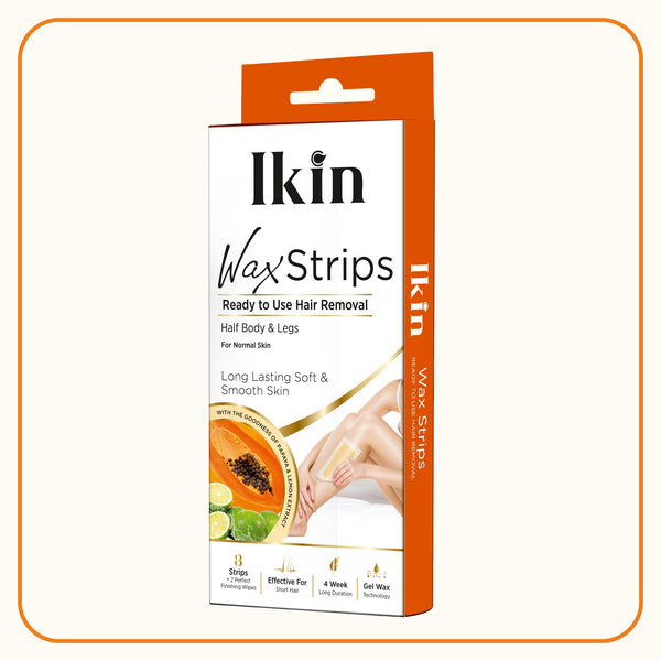 Ikin Wax Strip with Papaya Extract for Normal Skin- 8 strips