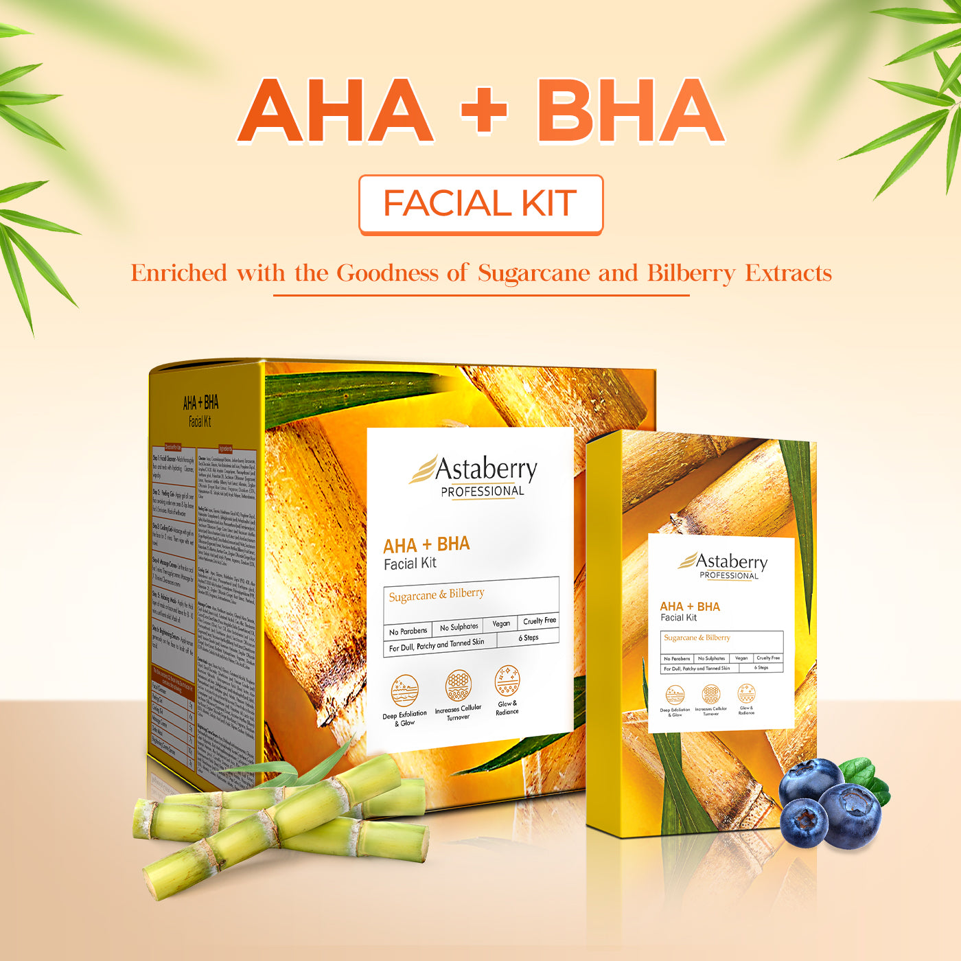 Professional AHA + BHA Facial kit | 6 Steps 12 facial kit Set – Astaberry