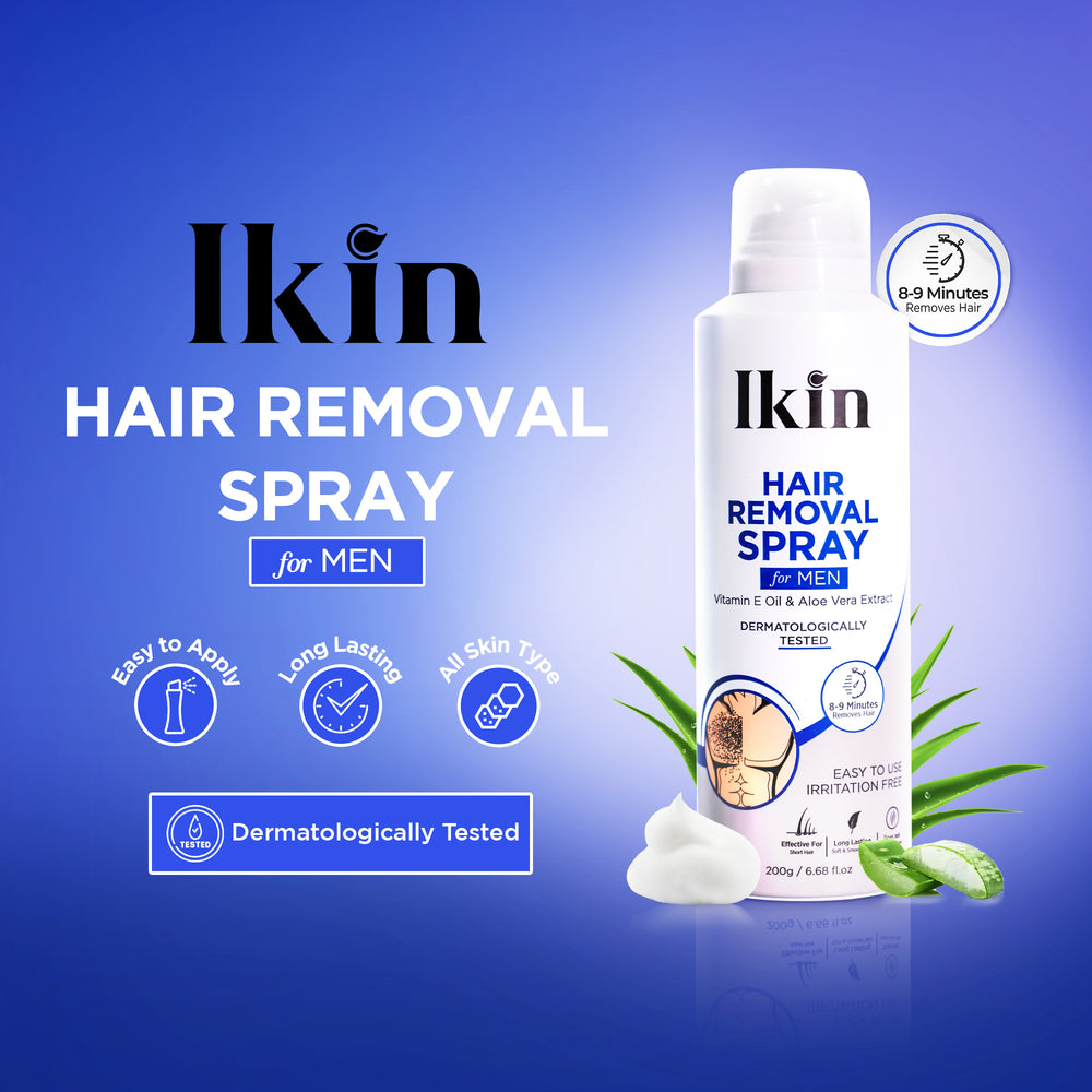 Ikin Hair Removal Spray for Men with Goodness of Vitamin E oil & Aloe vera  Extract