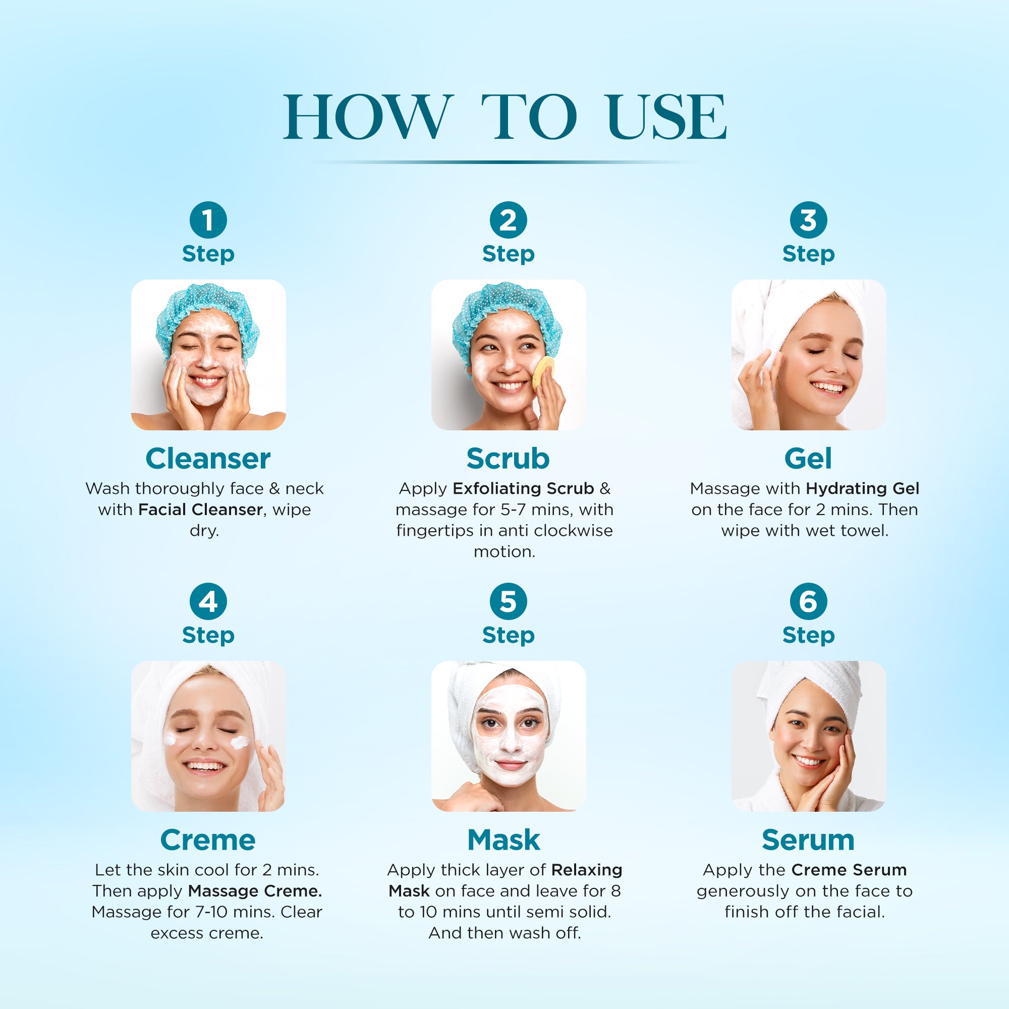 Facial steps by step sales