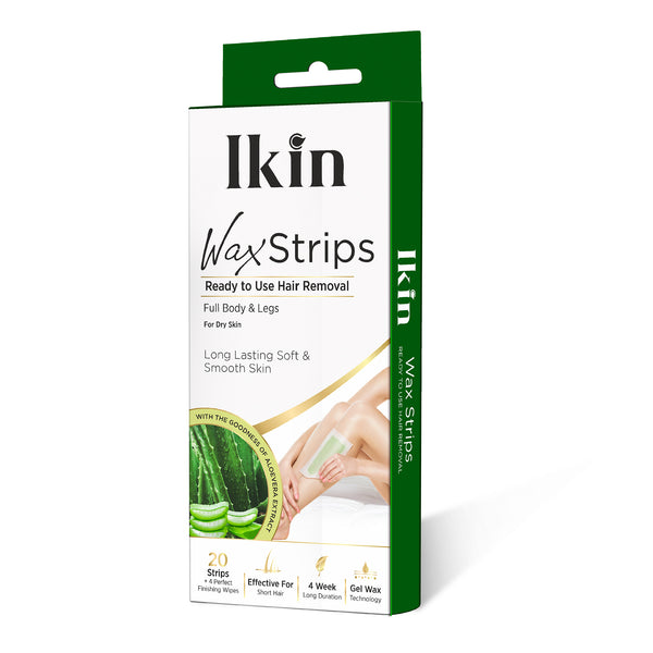Ikin Wax Strip with Aloevera For Dry Skin- 20 Strips