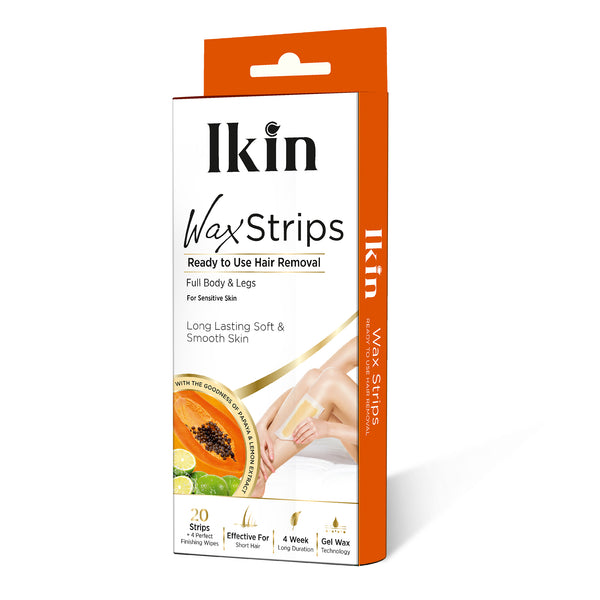 Ikin Wax Strip with Papaya Extract for Normal Skin- 20 strips