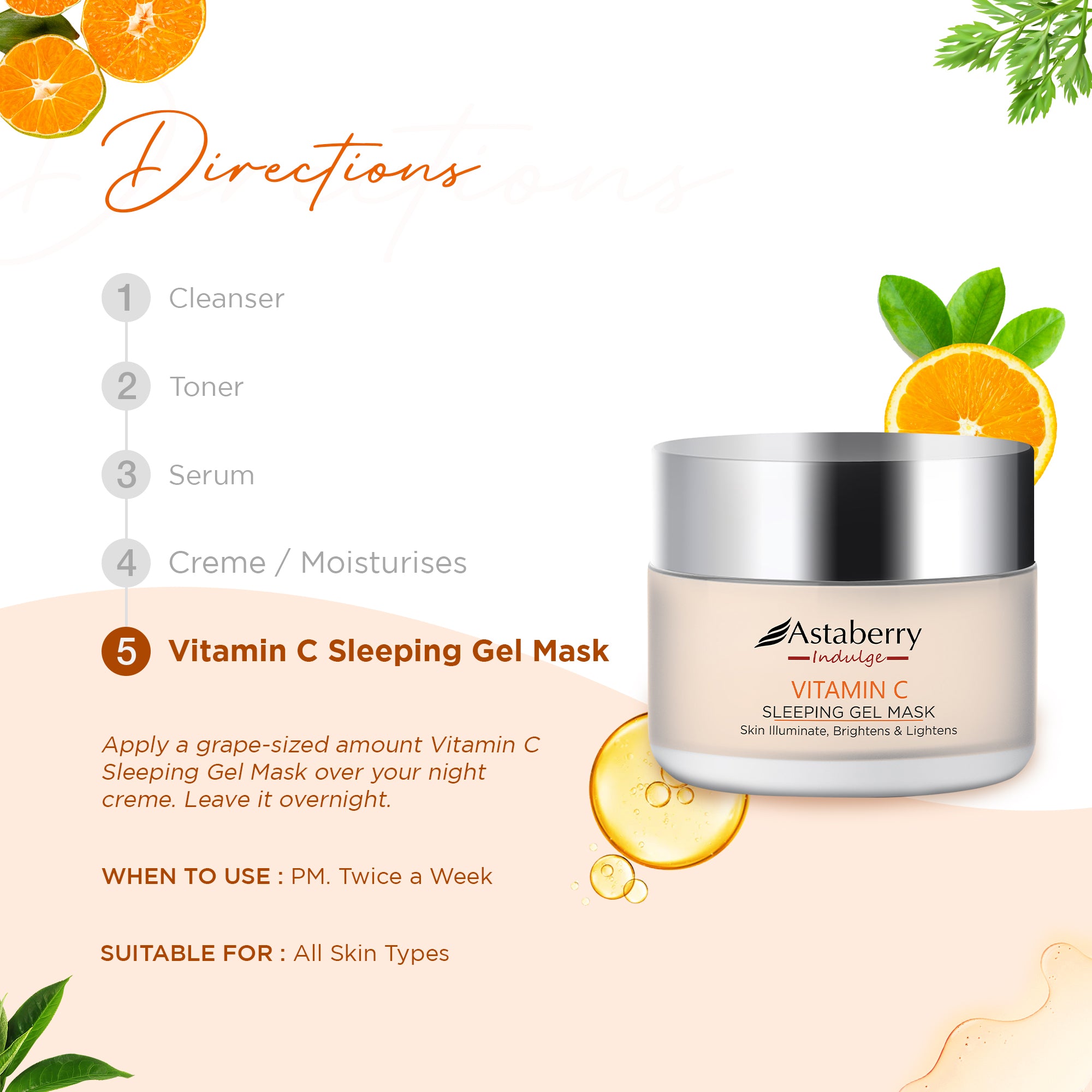 Best Vitamin C Sleeping Gel Mask online in India Astaberry